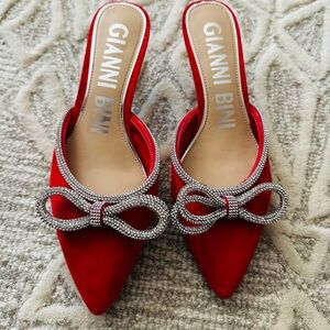 Gianni Bini Red Women's Shoes with Bow Detail